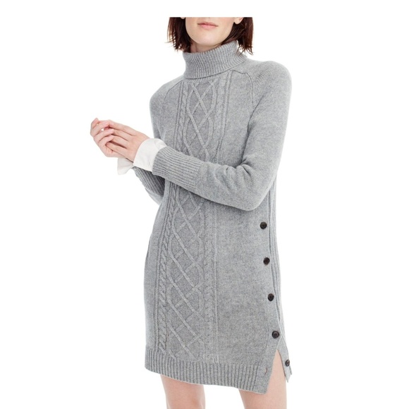 J. Crew Dresses & Skirts - J.Crew Cable-knit turtleneck sweater-dress-H2864